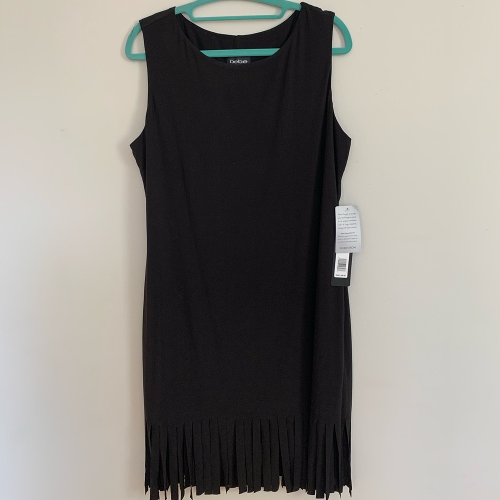 Bebe Fringe Hem Swing Dress